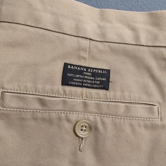 Banana Republic Men 34X30 (36X29.5) Brown Dawson Chino Straight Leg Pants - Picture 6 of 13